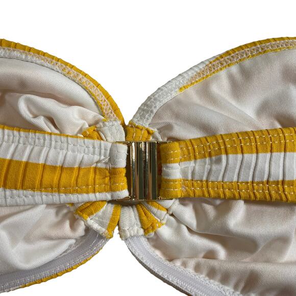 NWT FAITHFULL THE BRAND Swim Malady Bikini Top Striped Yellow Size Small 4 New - Picture 4 of 8